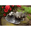 frog on water lily steel sculpture